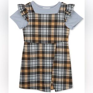 NWT Toddler Little Girls Romper with Skort and Top, Ruffle Sleeves, 2 pcs Set